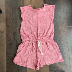 GAP Pink Knit Girls' Romper with Drawstring Waist